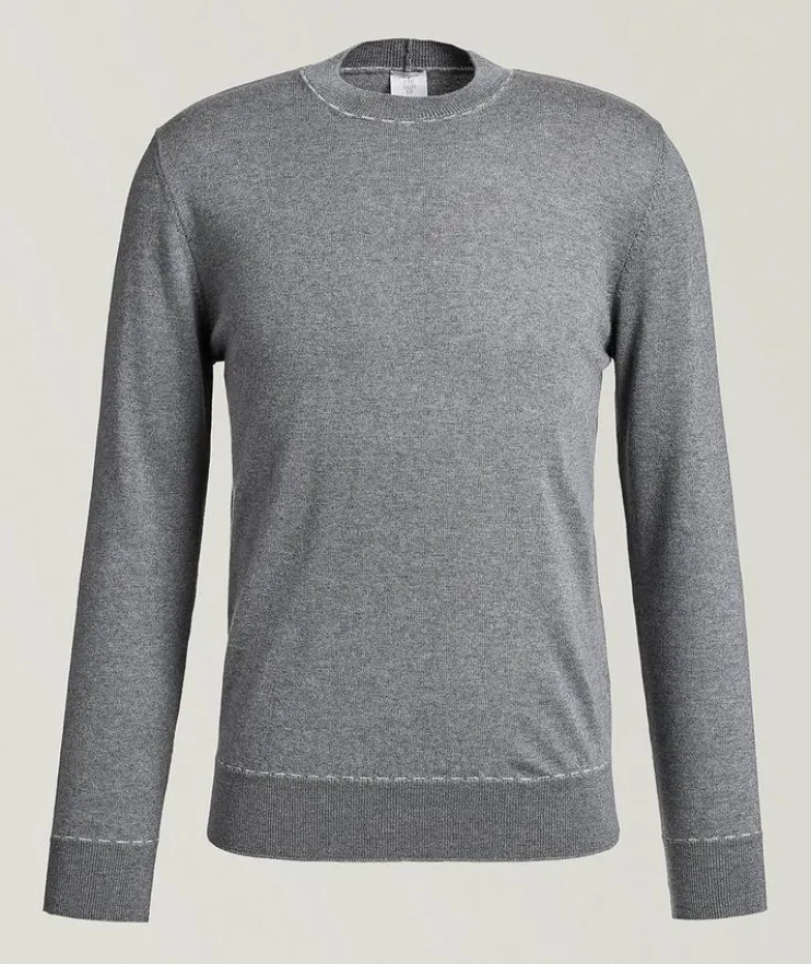 Mélange Wool Contrast Stitch Sweater