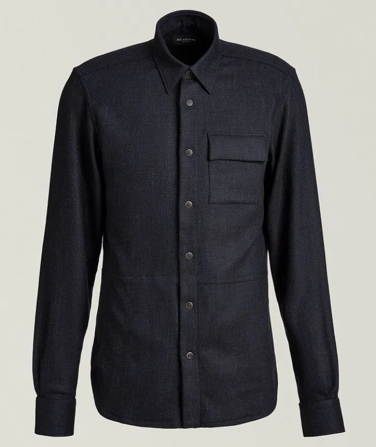 Mélange Wool-Blend Overshirt