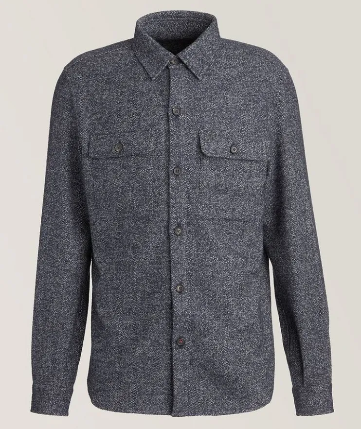 Mélange Wool-Blend Overshirt