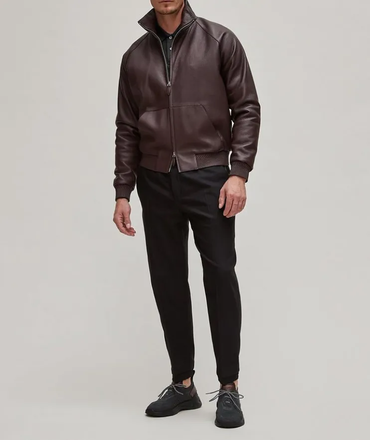 Mélange Wool-Mulberry Silk Jersey-Knit Polo