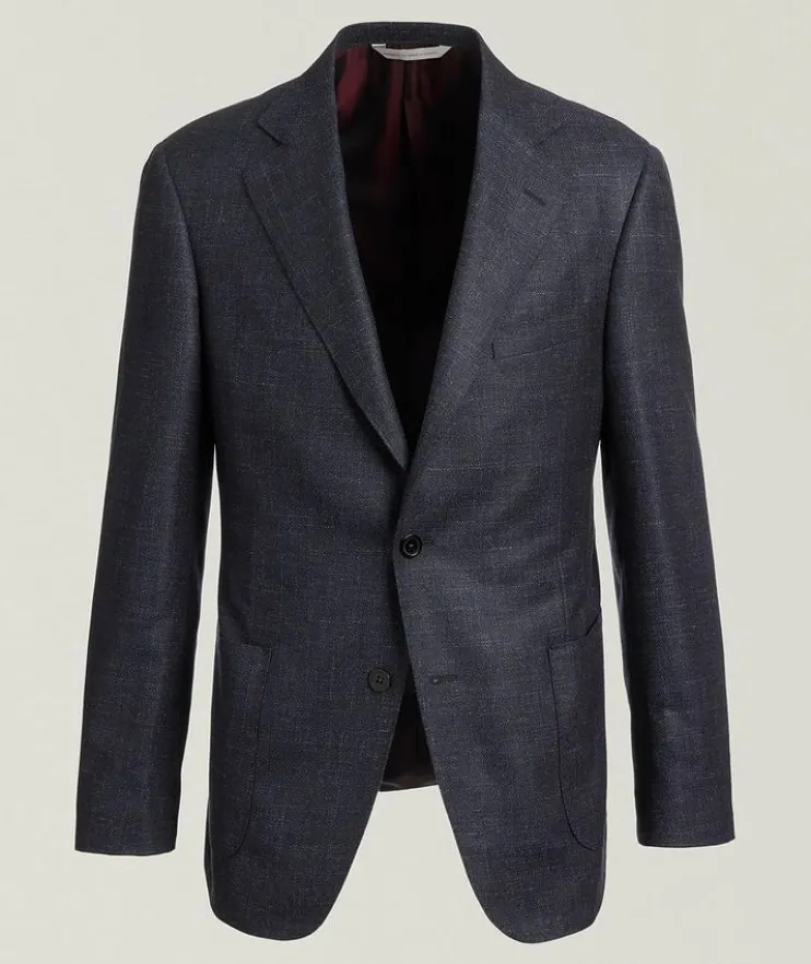 Mélange Wool-Silk-Cashmere Sport Jacket