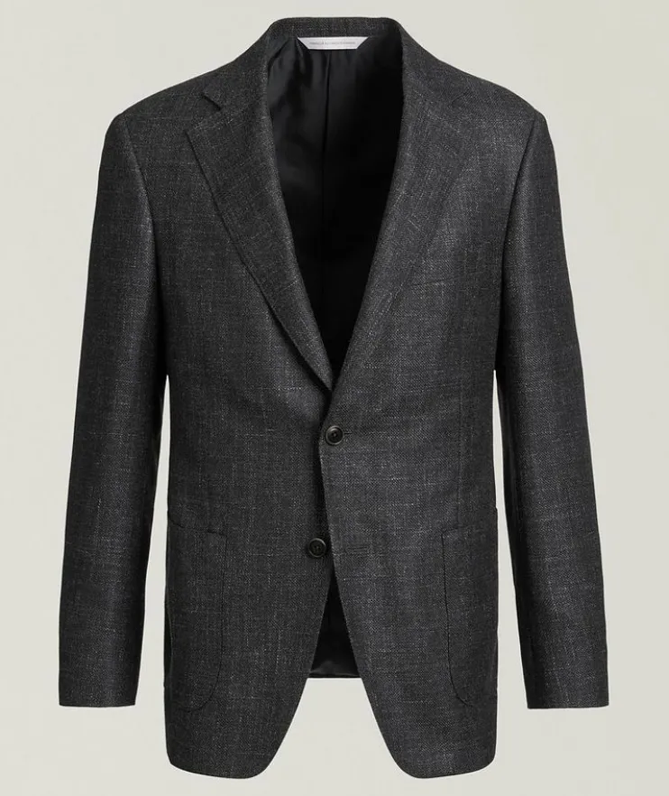 Mélange Wool-Silk-Linen Sport Jacket