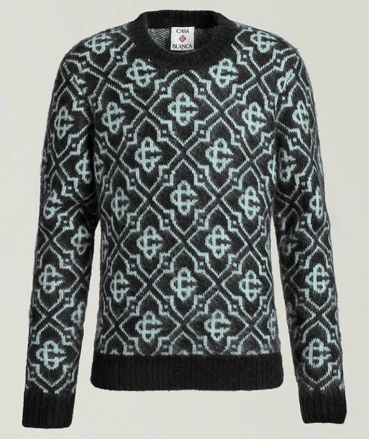 Monogram Mohair-Blend Crewneck Sweater
