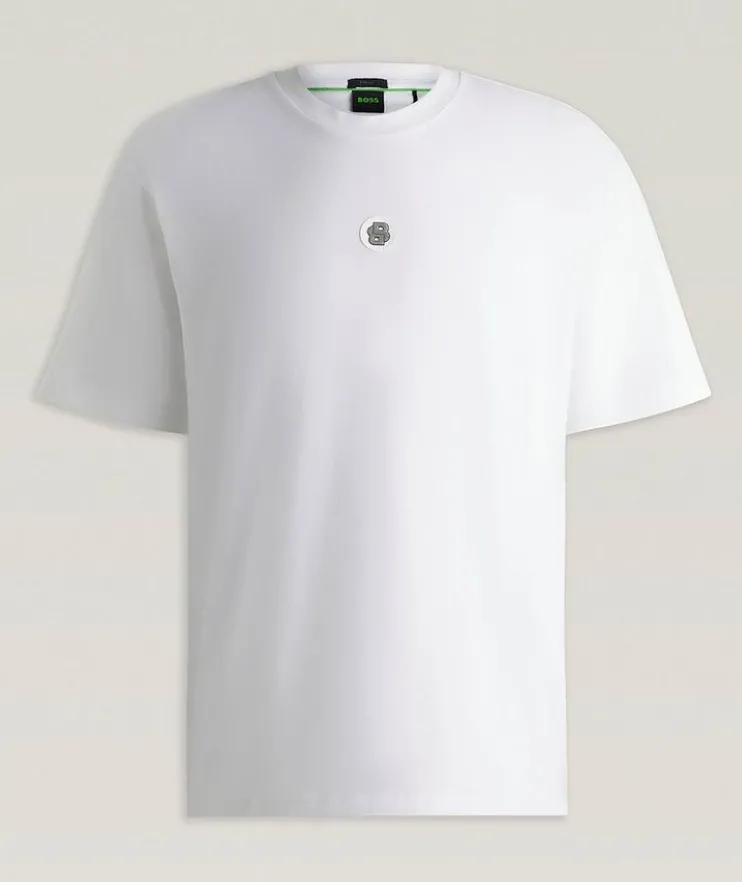 Monogram Stretch-Cotton Crewneck T-Shirt