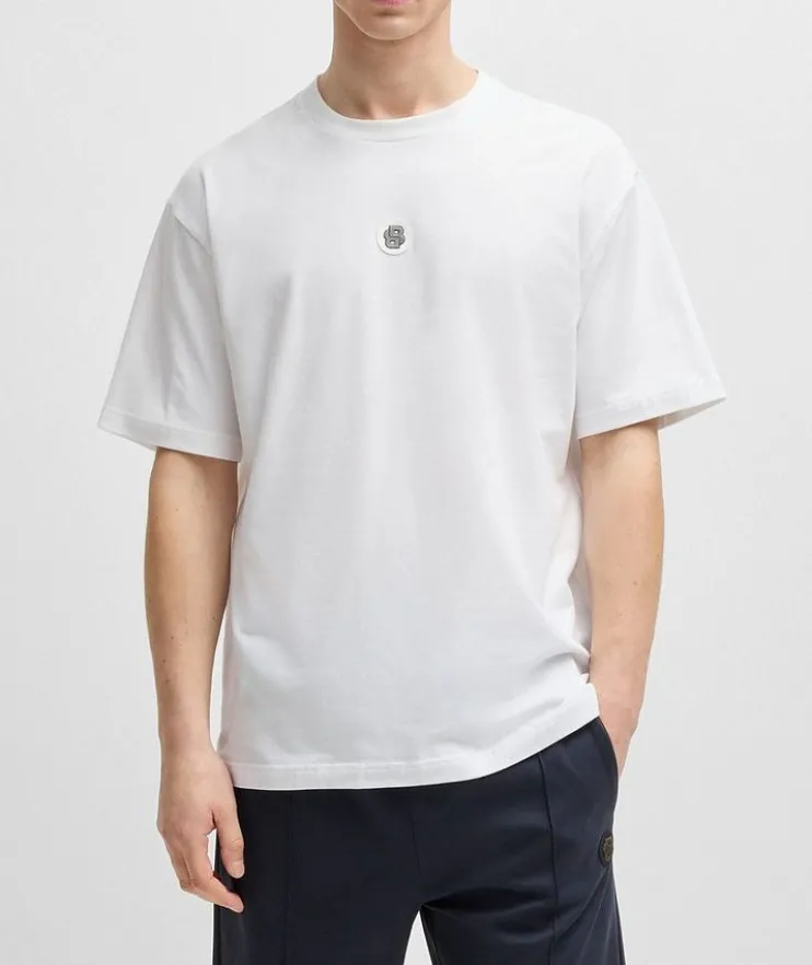 Monogram Stretch-Cotton Crewneck T-Shirt