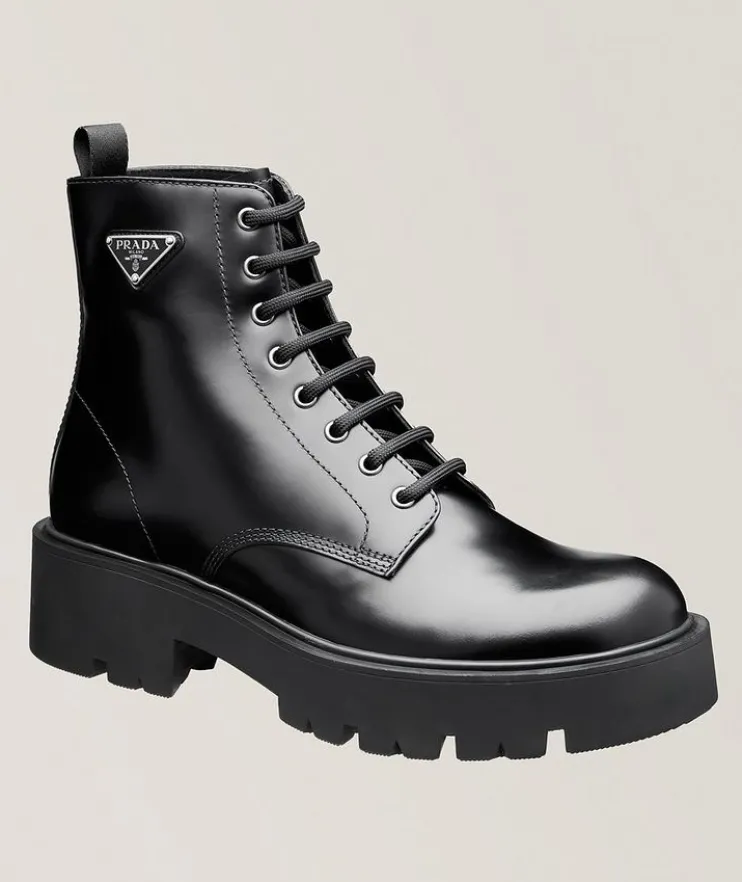 Monolith Polished Leather Lug Boots