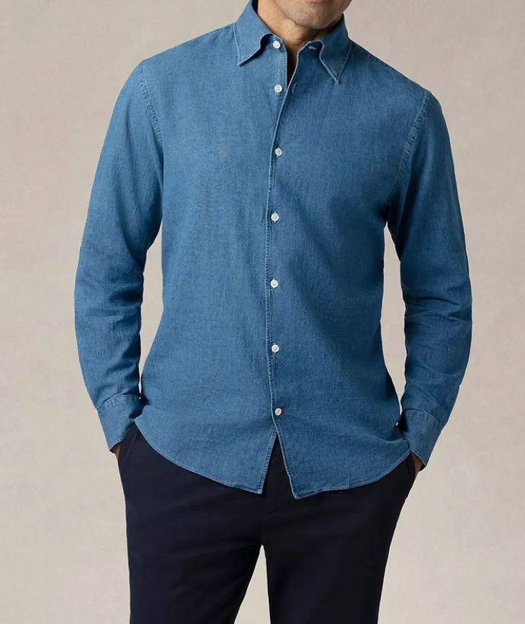 Morgan Linen-Cotton Chambray Shirt
