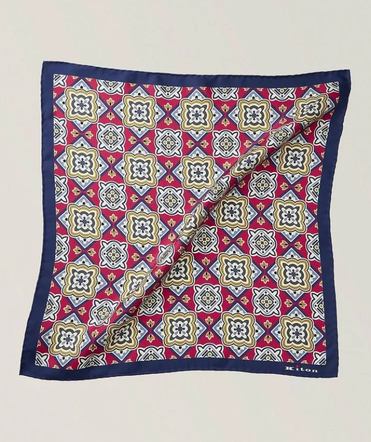Mosaic Border Silk Pocket Square