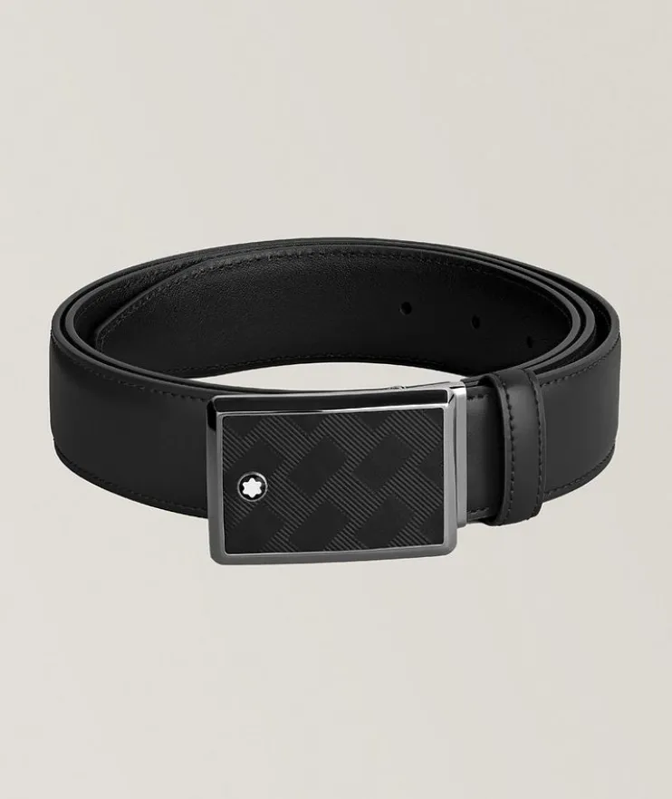 Motif Plate Buckle Leather Belt