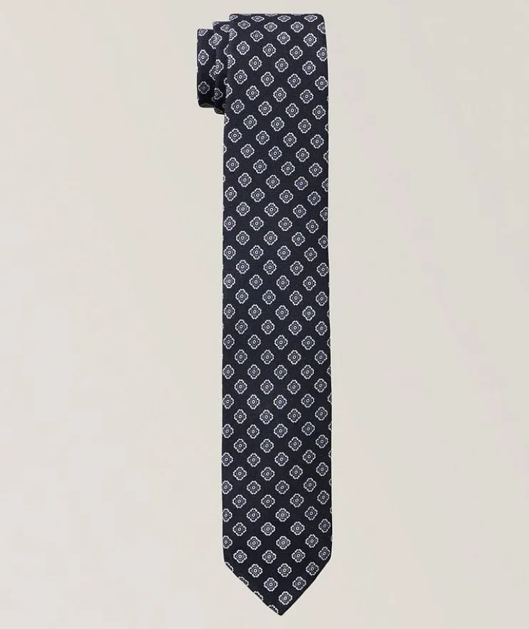 Motif-Print Wool Tie