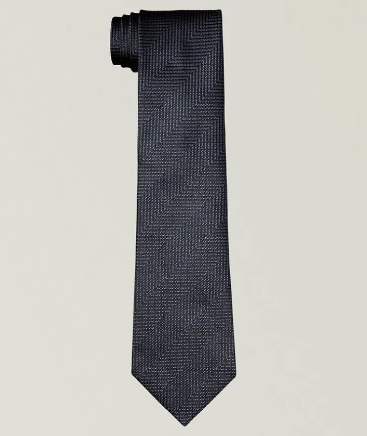Mouline Herringbone Silk Tie