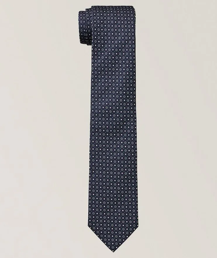 Multi-Dot Motif Silk Tie