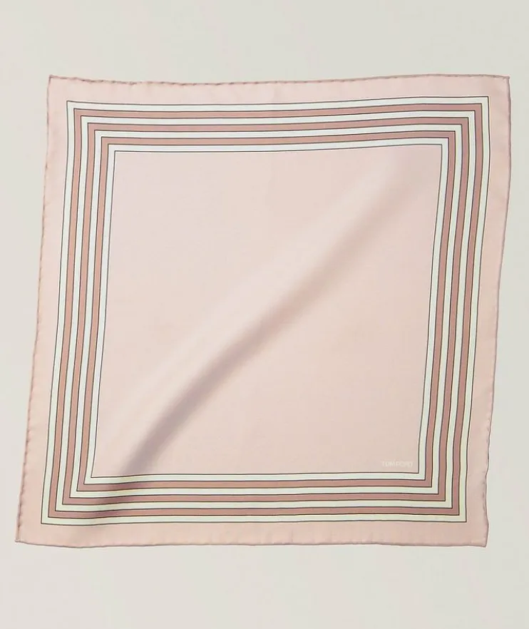 Multi-Stripe Frame Silk Pocket Square