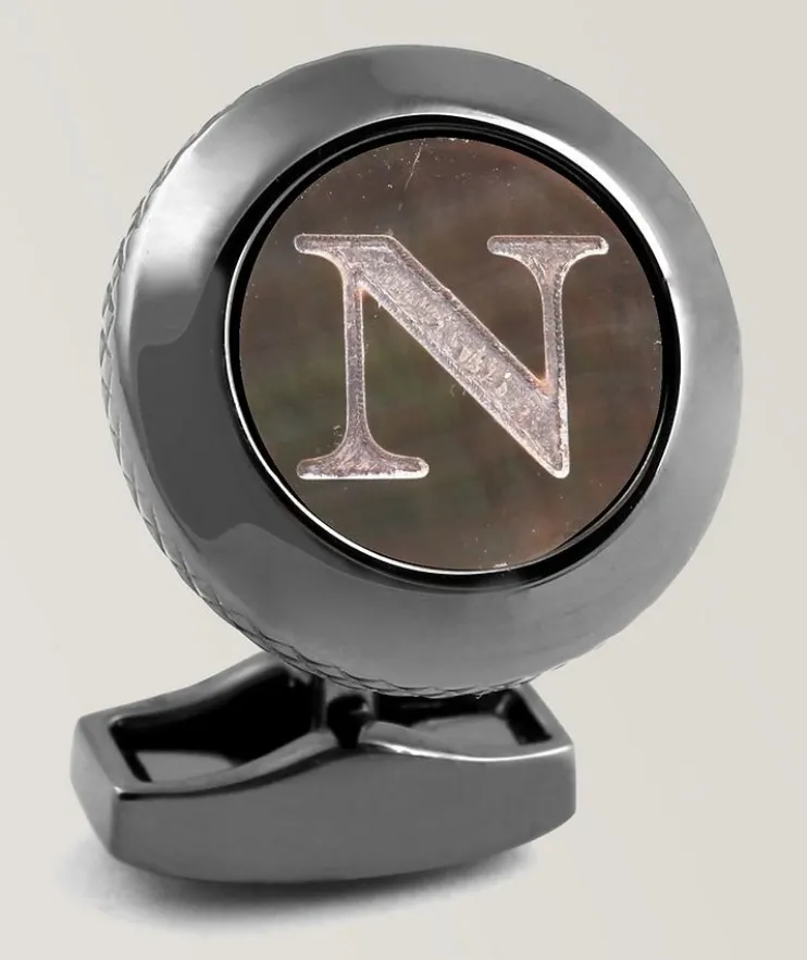 N' Engraved Personal Single Letter Cufflink