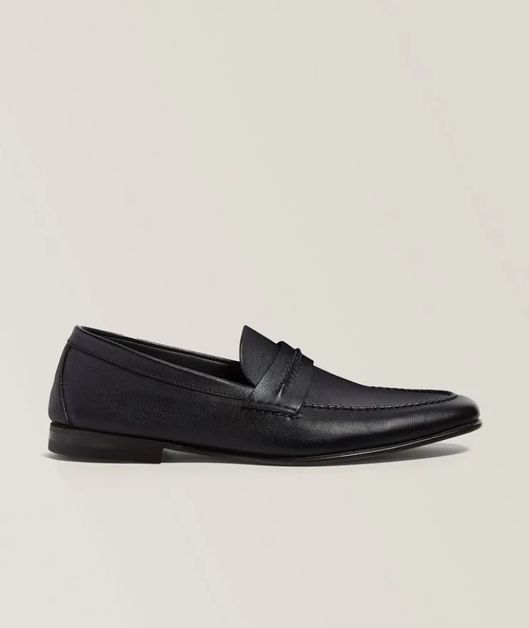 Natural Grain Leather Mocassin Loafers