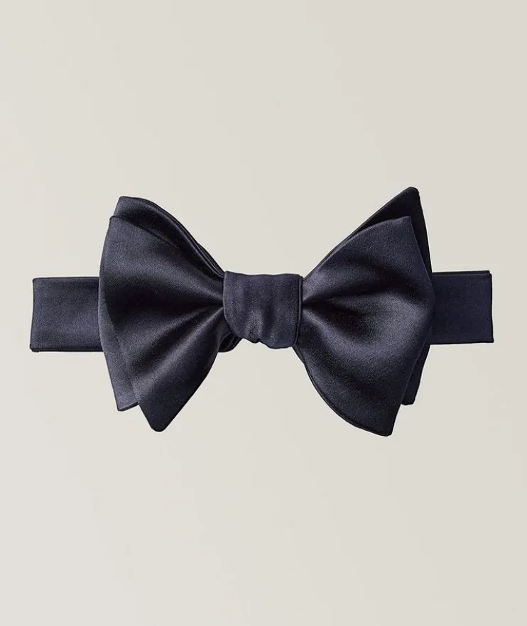 Navy Silk Bowtie