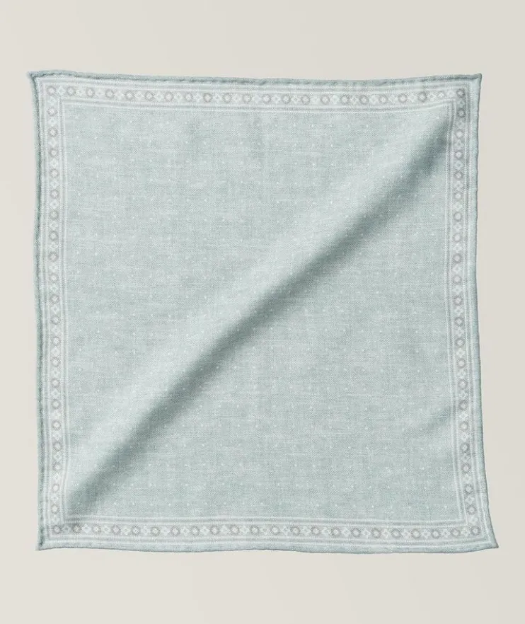 Neat Pattern Wool-Cotton Pocket Square