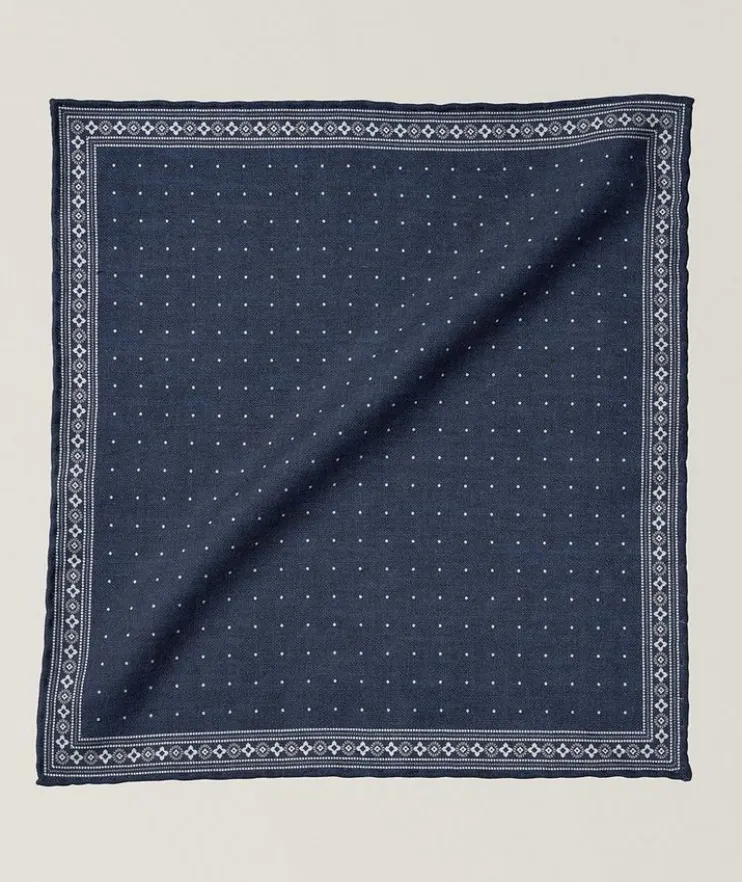 Neat Pattern Wool-Cotton Pocket Square