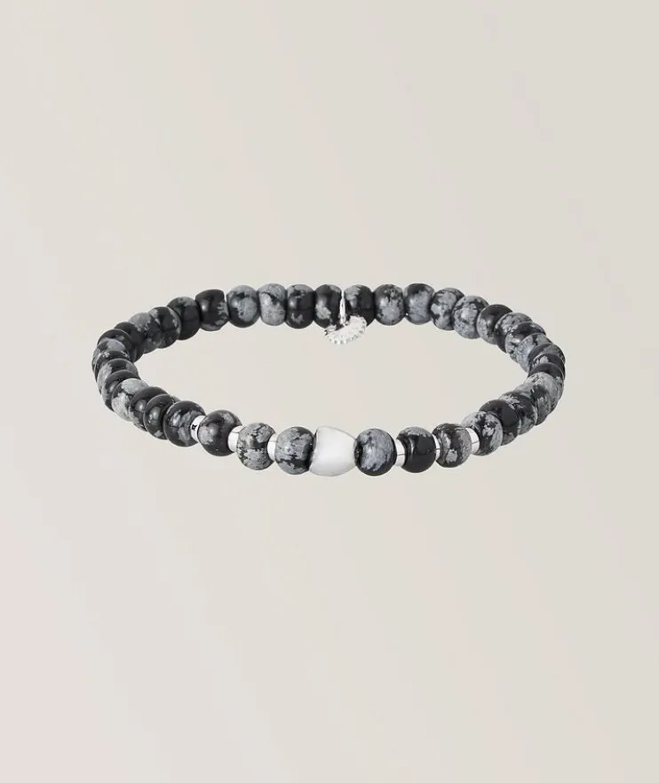 Nepal Nugget Snowflake Obsidian Bracelet