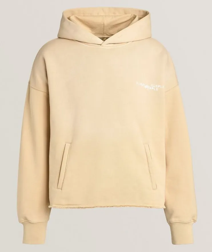 Newsprint Cropped Hooded Sweater