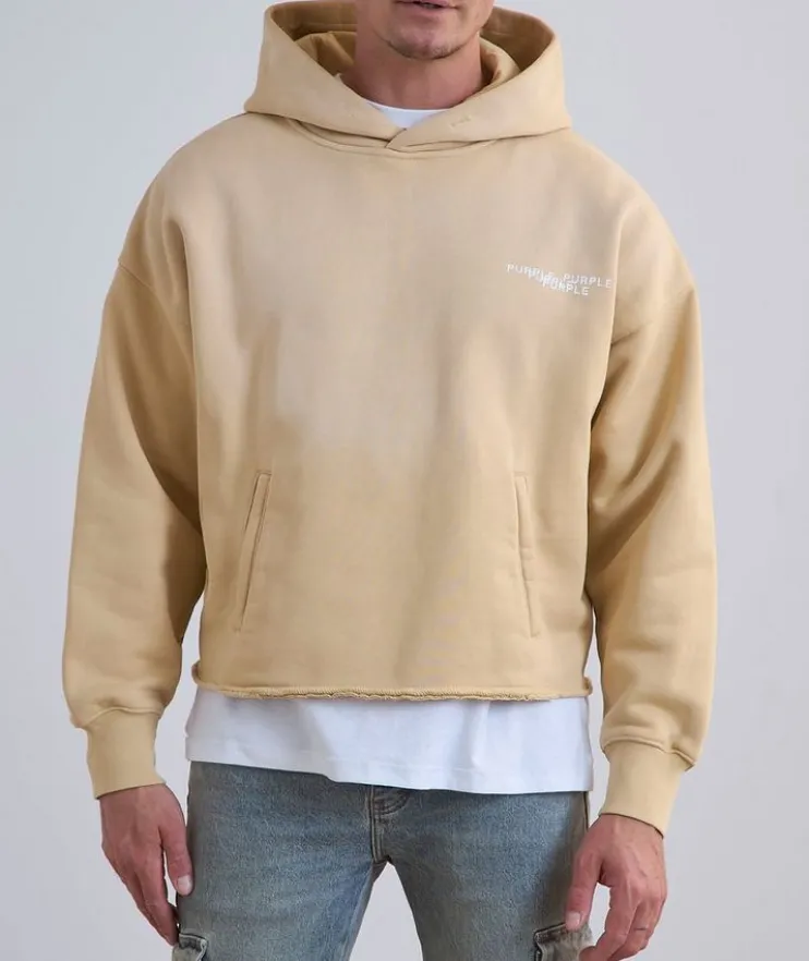 Newsprint Cropped Hooded Sweater