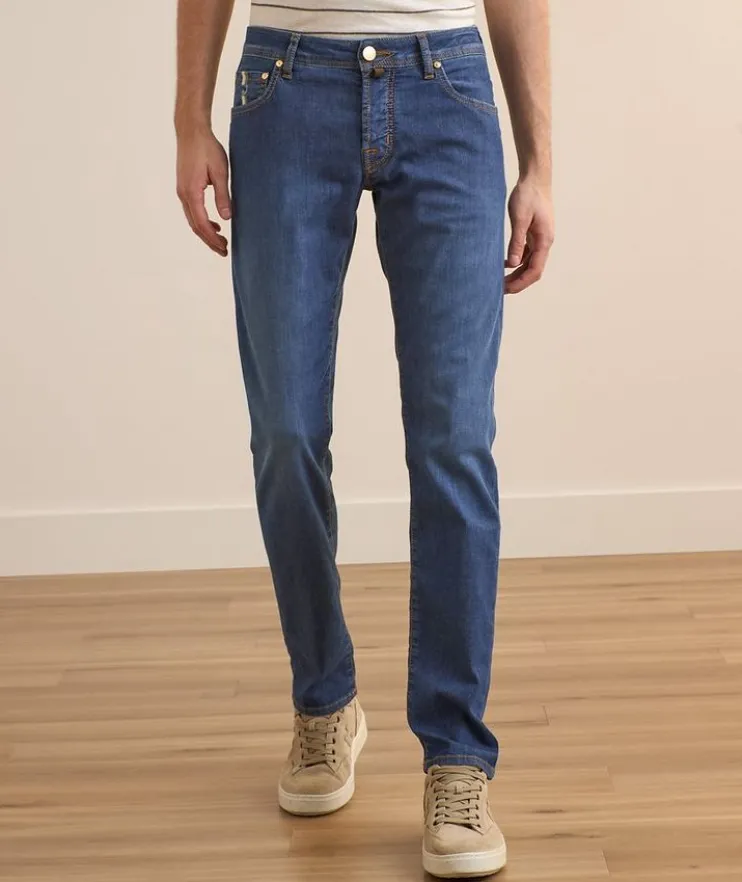 Nick Stripe Patch Slim-Fit Jeans