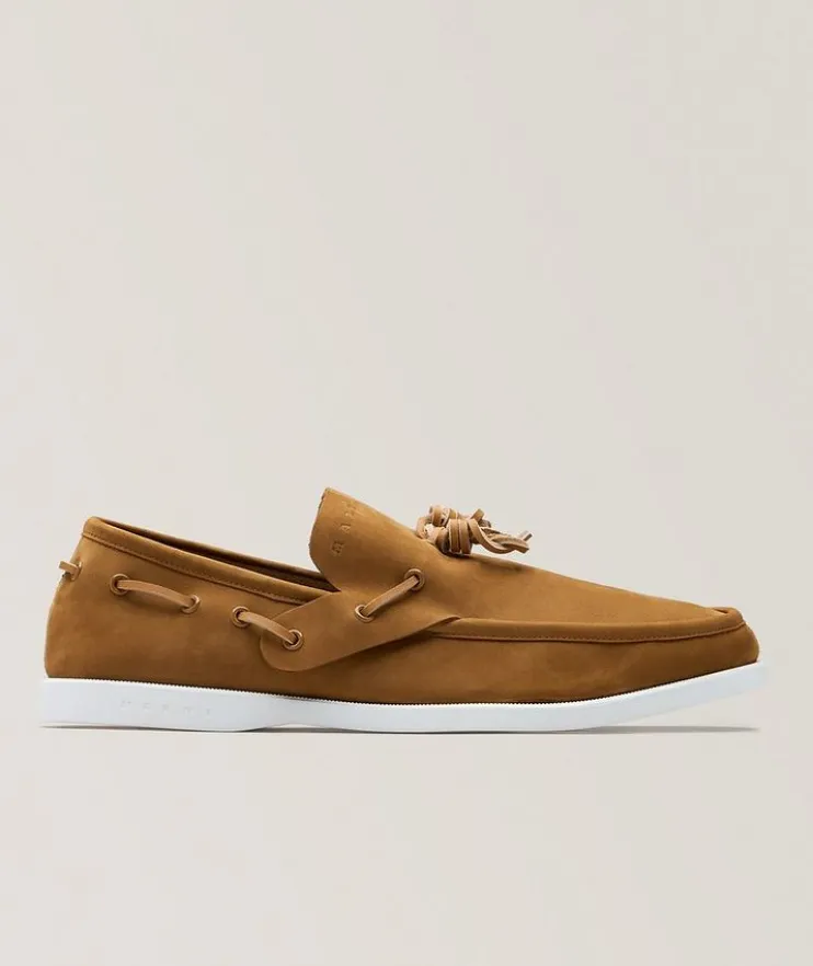 Nubuck Leather Boat Loafers