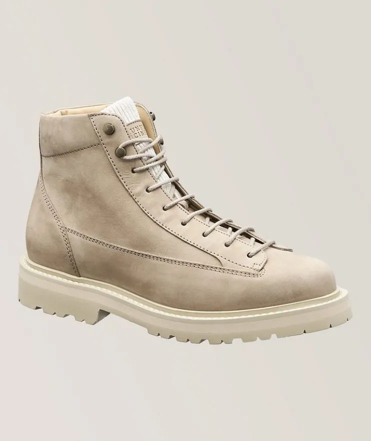 Nubuck Leather Lug Boots