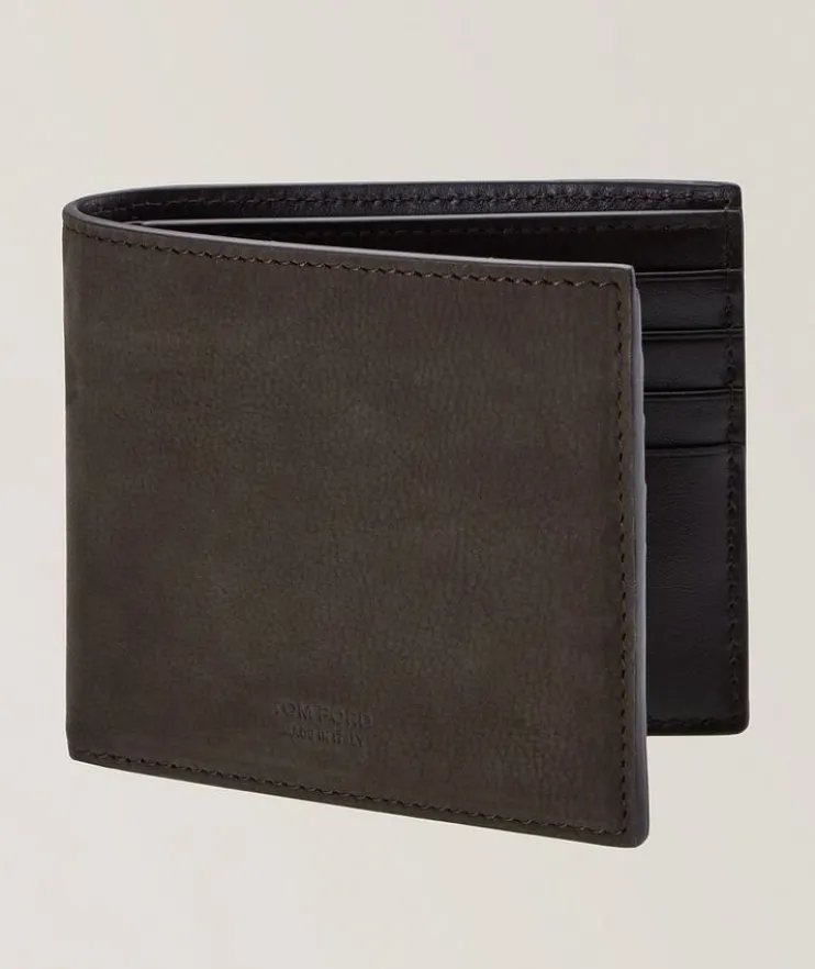 Nubuck Leather T-Line Bifold Wallet