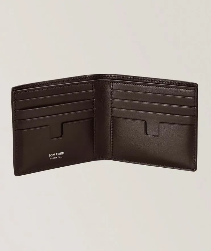 Nubuck Leather T-Line Bifold Wallet