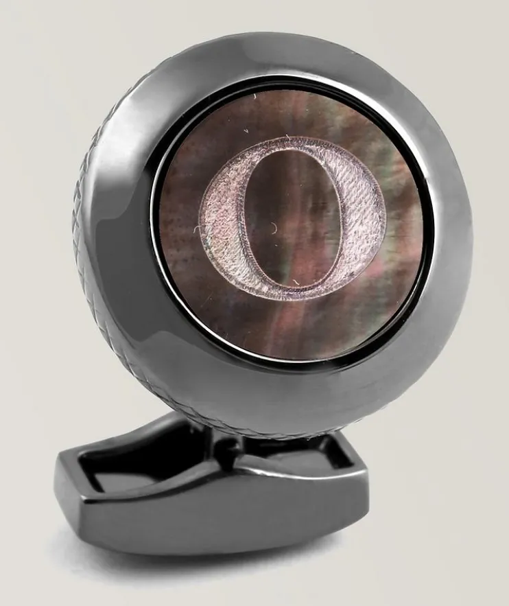 O' Engraved Personal Single Letter Cufflink