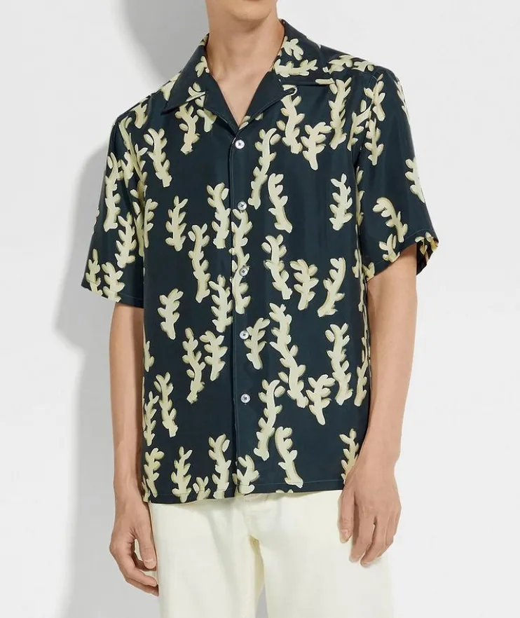 Oasi Silk Print Camp Shirt