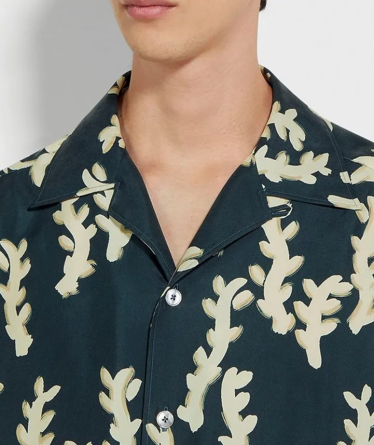 Oasi Silk Print Camp Shirt
