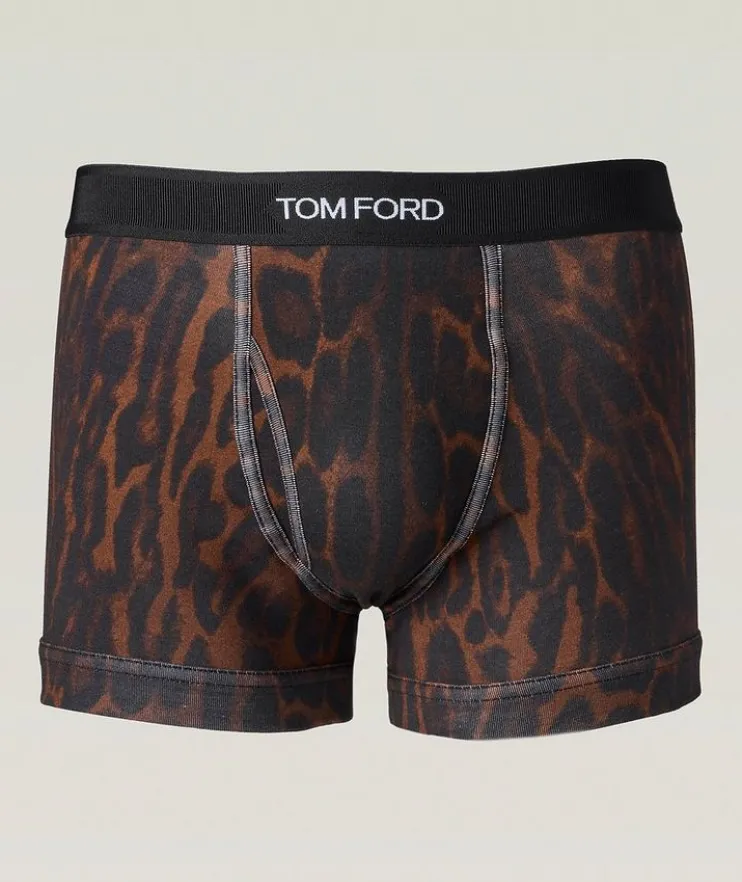 Ocelot-Print Jersey Boxer Brief