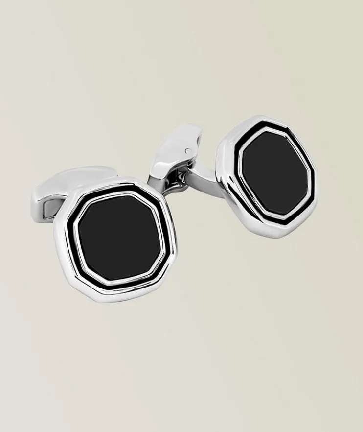 Octagon Onyx Cufflinks