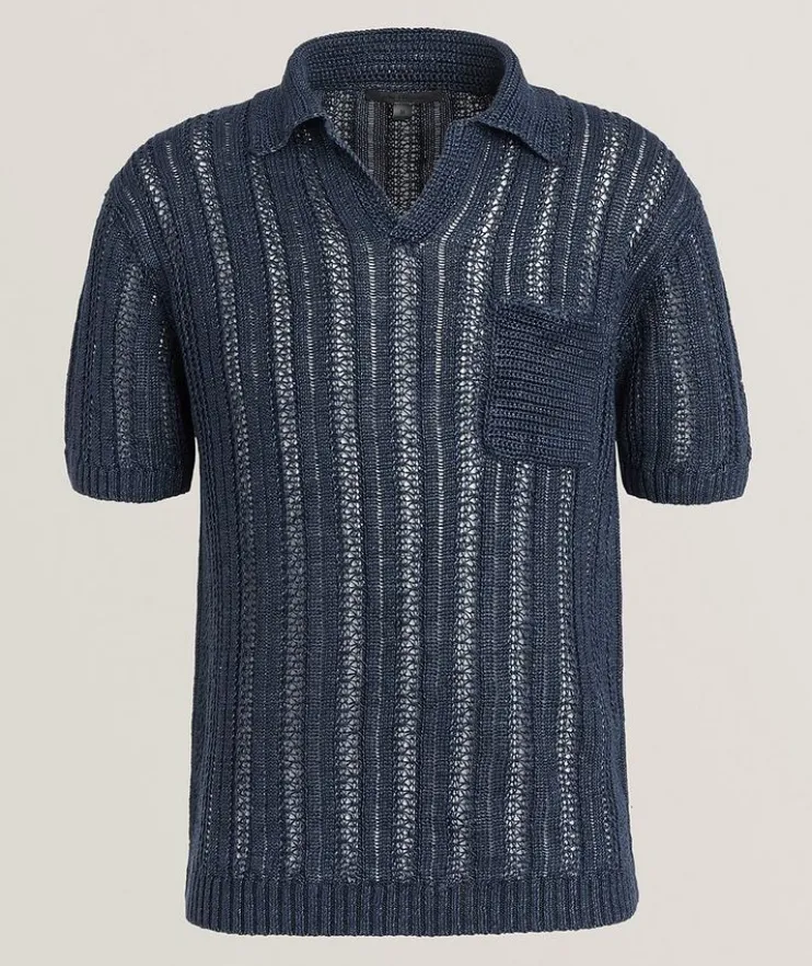 Odin Crochet Linen Polo