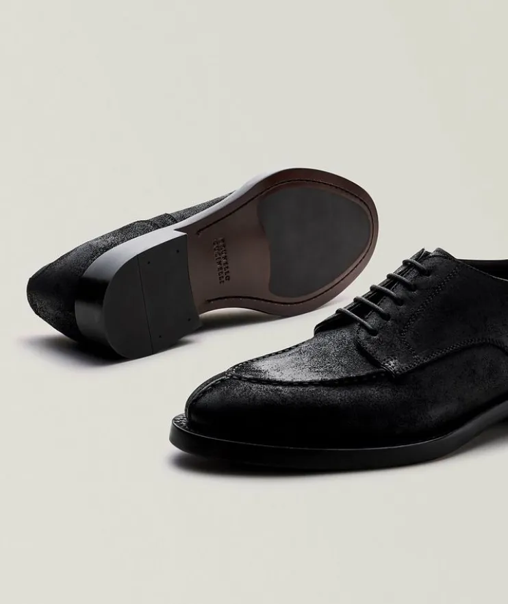 Oiled Suede Lace-Up Derbies
