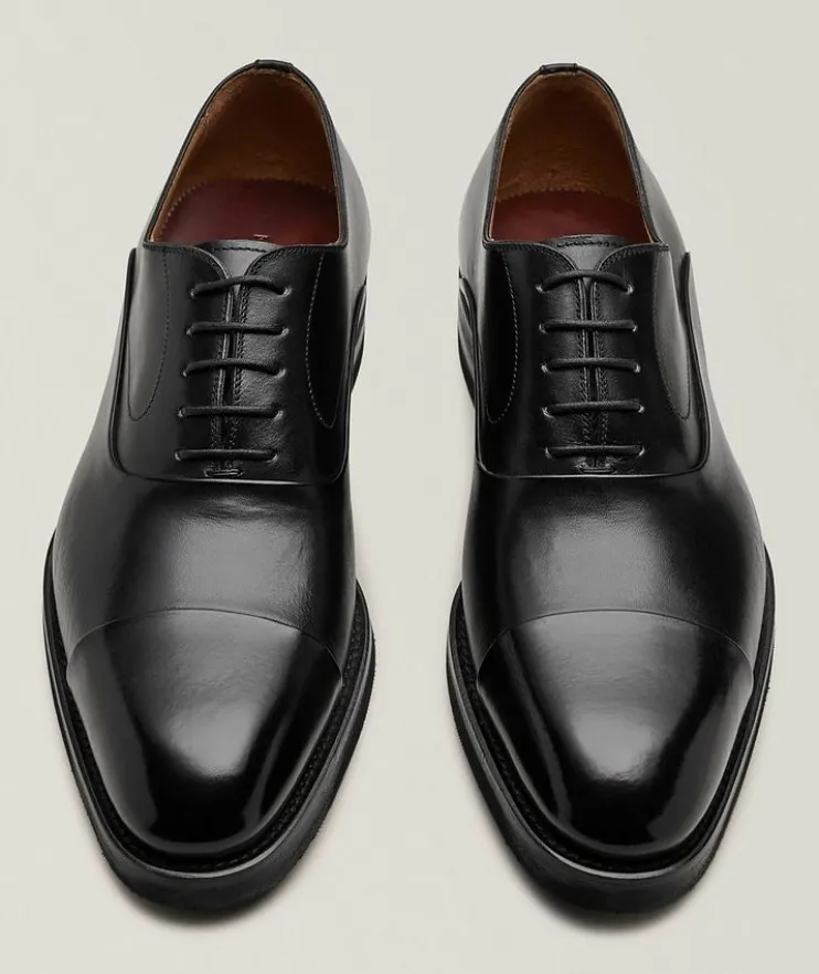 Omegga Leather Cap-Toe Oxfords