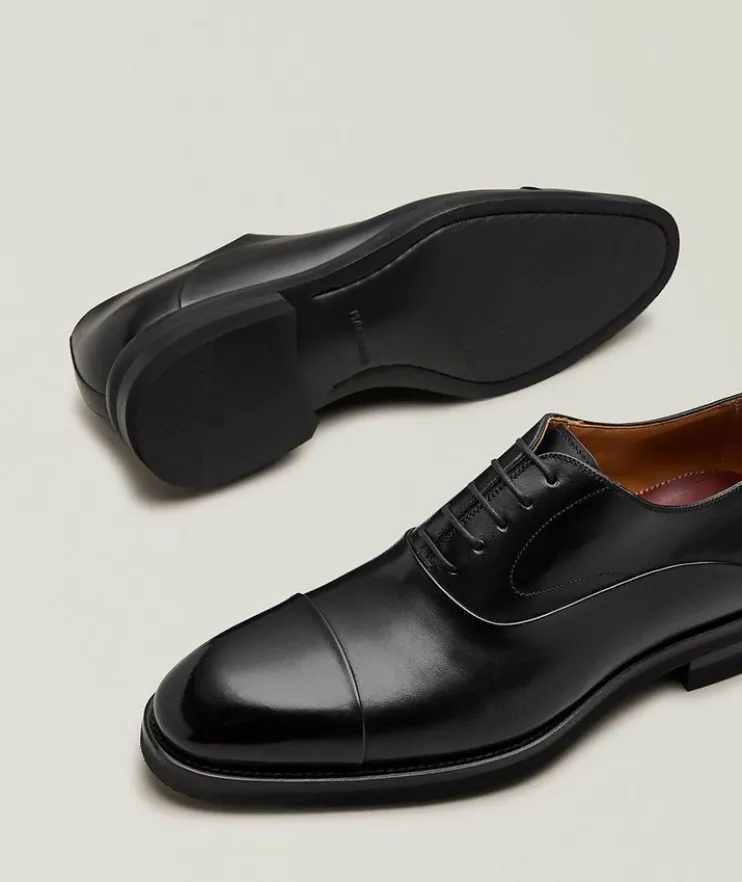 Omegga Leather Cap-Toe Oxfords