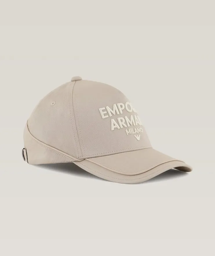 Oversize Logo Print Cotton Baseball Cap