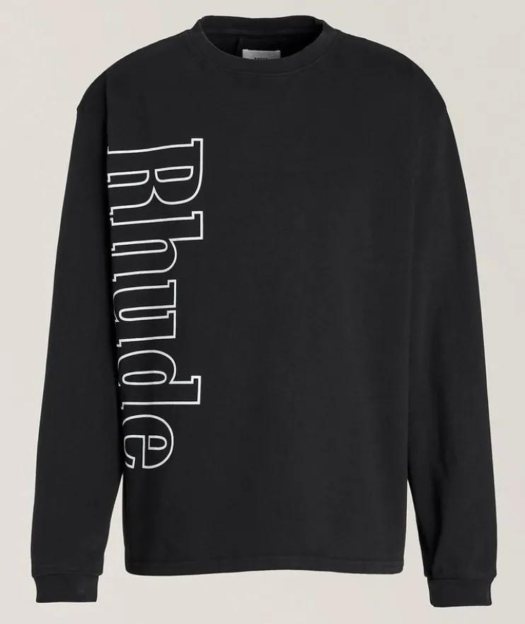 Oversized Logo Print Cotton Sweater