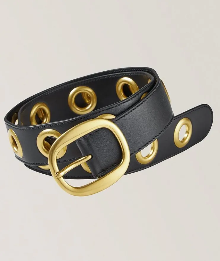 Ovoid Leather Cutout Belt