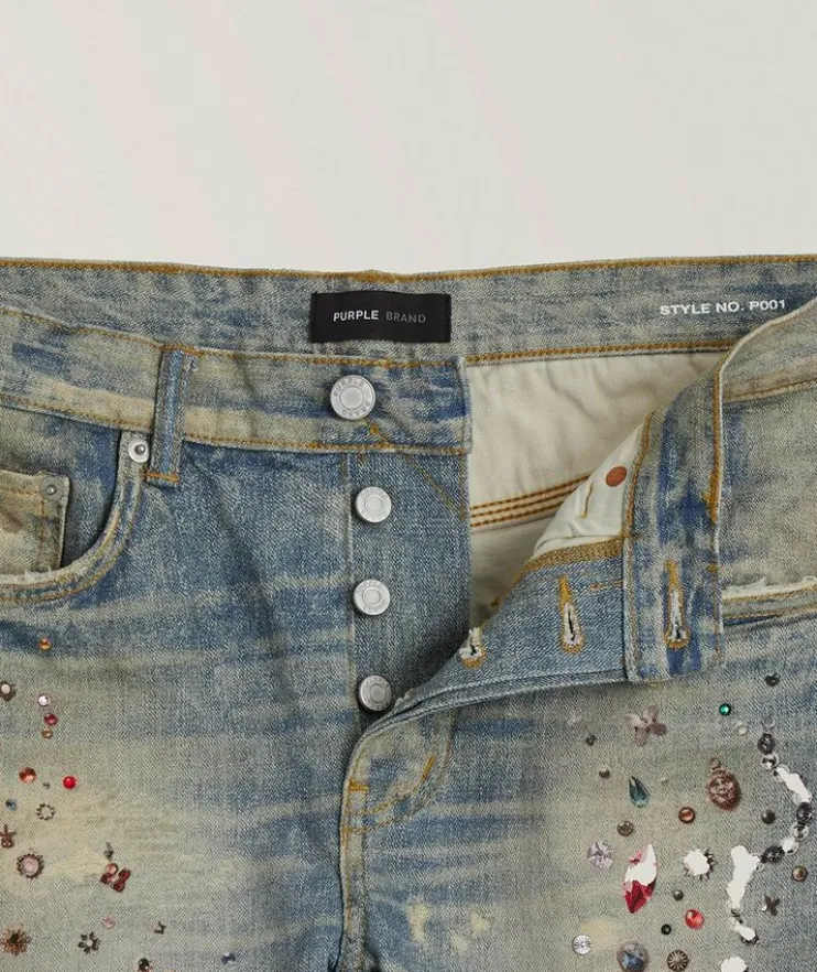 P001 Cyanine Jewel Skinny Jeans