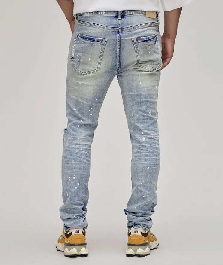 P001 Distressed Paint Splattered Jeans
