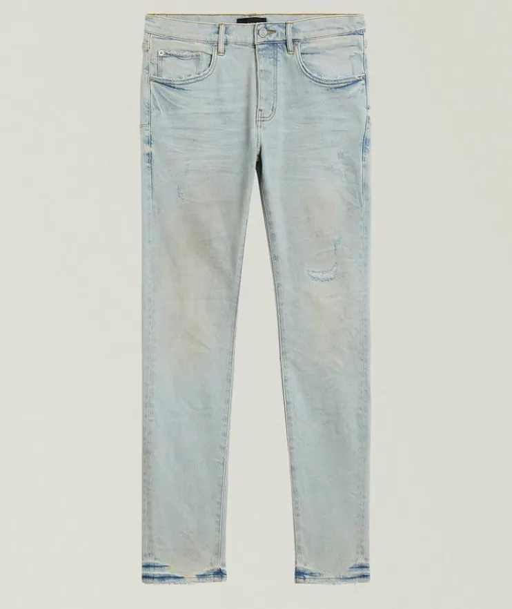 P001 Faded Distressed Skinny Jeans