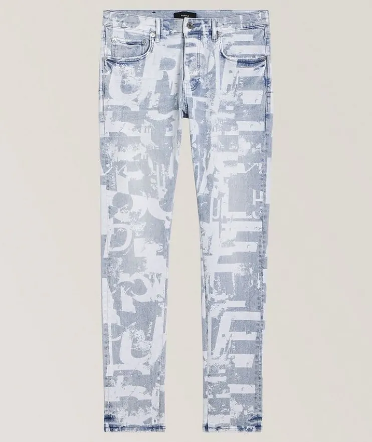 P001 Grunge Print Skinny Jeans