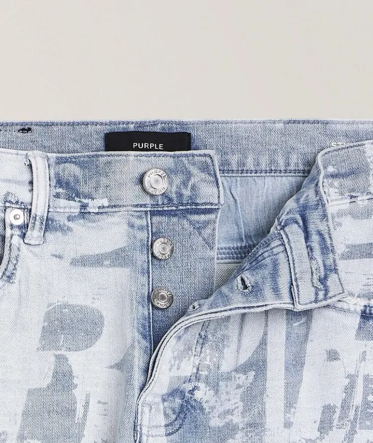 P001 Grunge Print Skinny Jeans