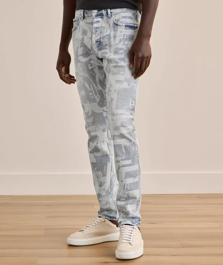 P001 Grunge Print Skinny Jeans