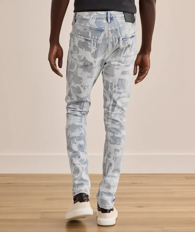 P001 Grunge Print Skinny Jeans
