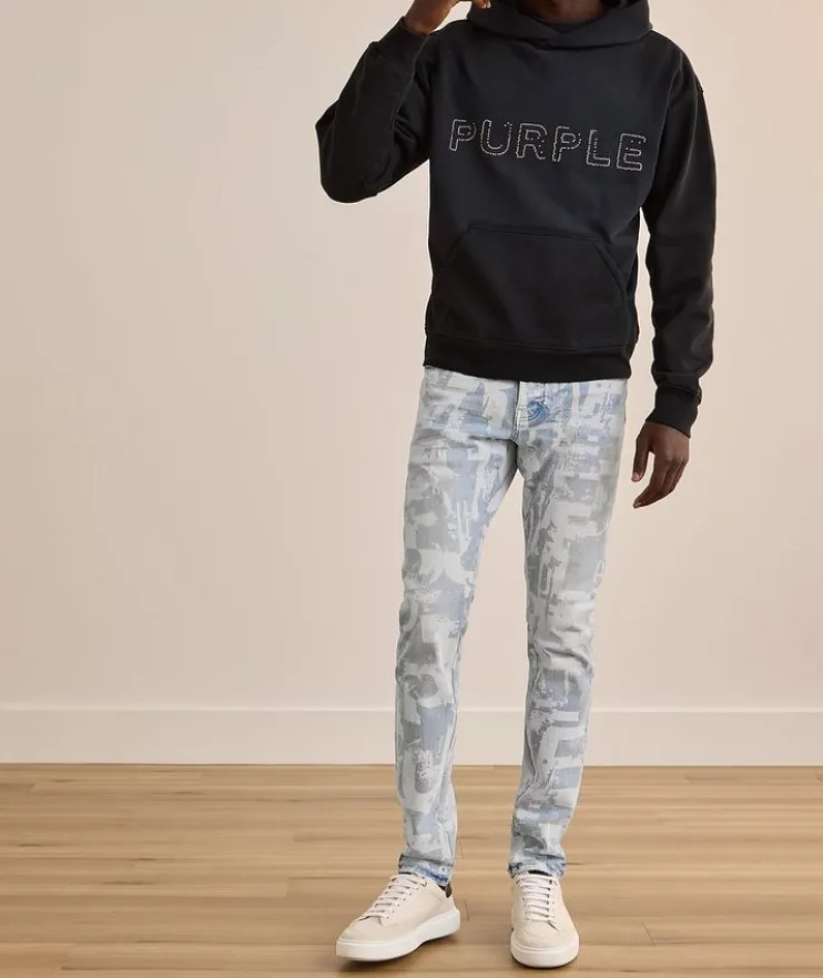 P001 Grunge Print Skinny Jeans